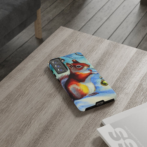 A Squirrel Decorates the Forest for Christmas - Impact Resistant Phone Case